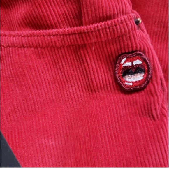 ♥️ Marc Jacobs ♥️ NWT Darling Red Corduroy Mid Rise Turn-Up Crop Pant Cuff 26 S - Picture 11 of 15